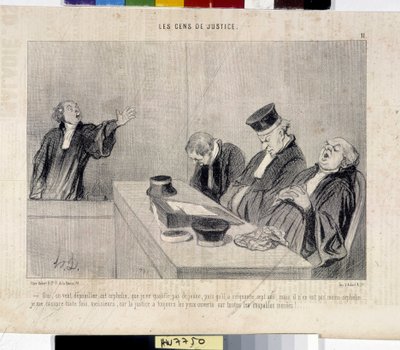 O povo da justiça. Cartoon de Honore Daumier (1808-1879), do jornal Le" Charivari", 37,5x28. Musee des Beaux Arts, Palais Longchamp, Marselha. de Honoré Daumier