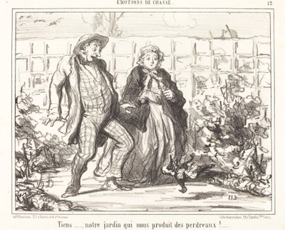 Aqui... a nossa horta... produz perdizes!... de Honoré Daumier