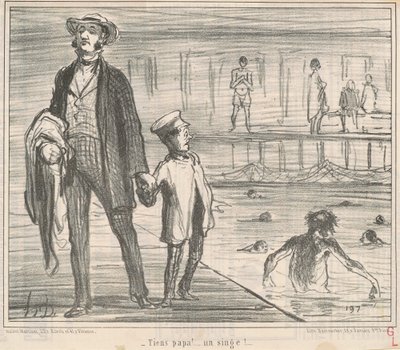 Tiens papa! ... un singe! ... de Honoré Daumier