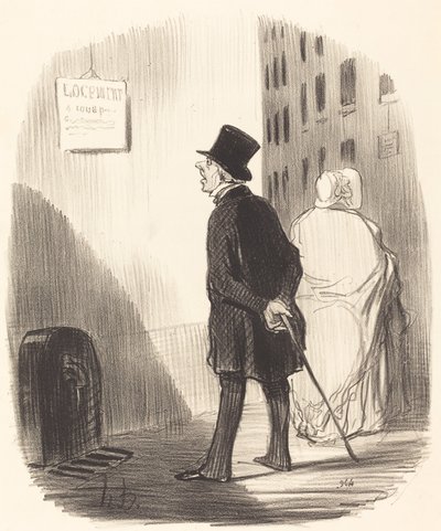 Aqui está um sinal de que minha esposa faleceu... de Honoré Daumier