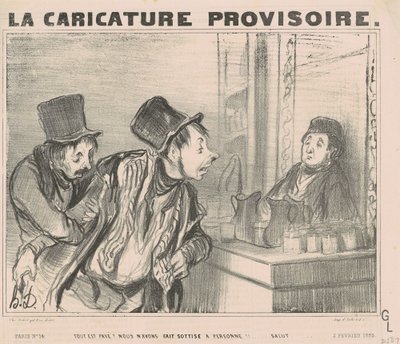 Tudo é pago? Nós só fizemos... oi de Honoré Daumier