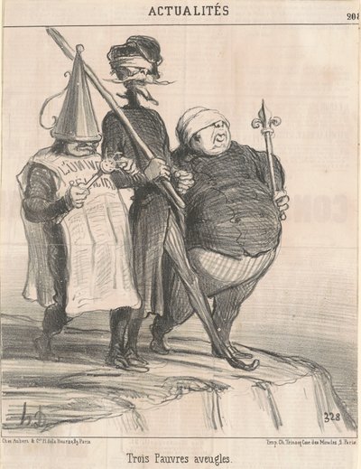 Três pobres cegos de Honoré Daumier