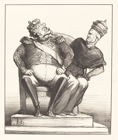 Trop étroit pour deux de Honoré Daumier