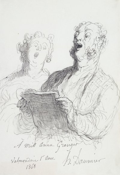 Dois cantores; Dois Cantores, 1868 de Honoré Daumier