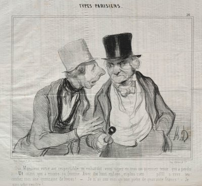 Tipos parisienses, placa 26: Sim, senhor, seu ar respeitável me encoraja... de Honoré Daumier