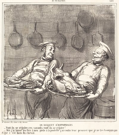 Um banquete de comedores de cavalos de Honoré Daumier