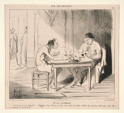 Um belo trocadilho. Você tem um seis, General? de Honoré Daumier