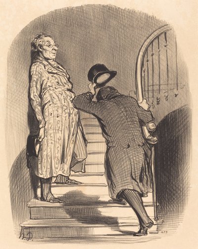 Um inquilino que pague seu termo exatamente de Honoré Daumier