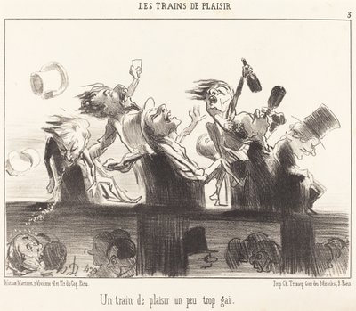 Um Trem do Prazer que é um pouco alegre demais de Honoré Daumier