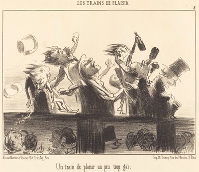 Um Trem do Prazer que é um pouco alegre demais de Honoré Daumier