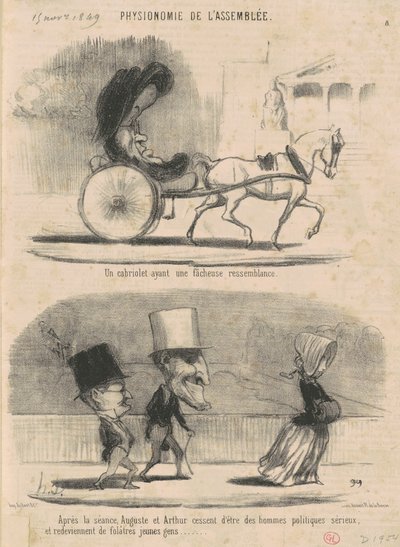 Un cabriolet ayant une facheuse semelhança ... de Honoré Daumier