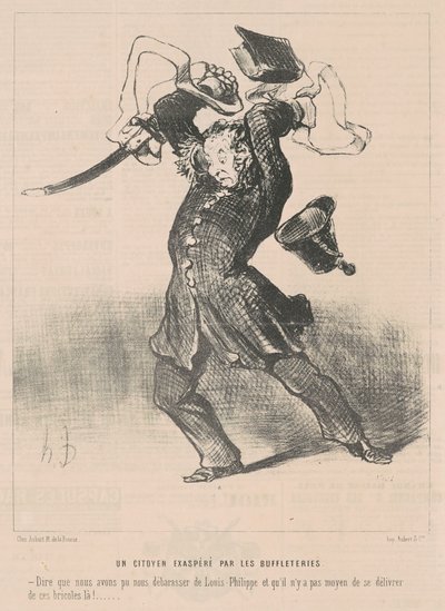 Un citoyen exasperé par les buffleteries de Honoré Daumier