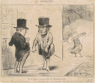 Uma das... desvantagens de macadamizar... de Honoré Daumier