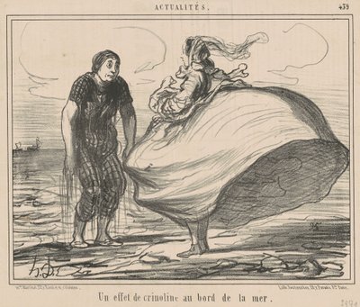 Um efeito crinolina à beira-mar de Honoré Daumier