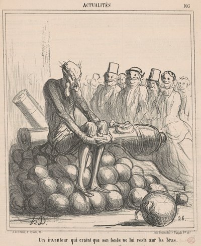 Um inventor que teme que seu fundo permaneça... de Honoré Daumier