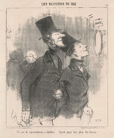 Un jour de représentation a benéfice de Honoré Daumier