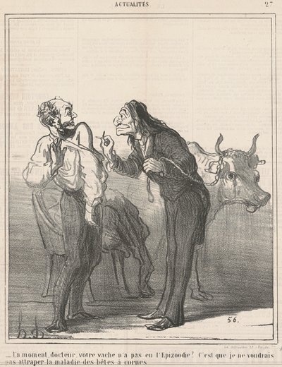 Espere... sua vaca não teve a epizootia? ... de Honoré Daumier