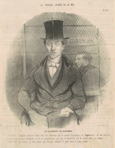 Un pagamento de dividendos de Honoré Daumier