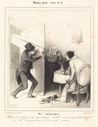 Um mal-entendido - Você está errado... vá... para o inferno... de Honoré Daumier