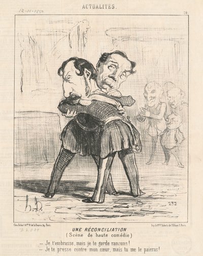 Uma reconciliação, cena de alta comédia... de Honoré Daumier