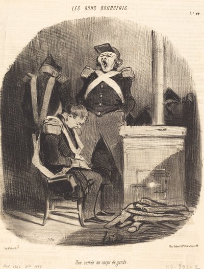 Uma noite na guarita de Honoré Daumier
