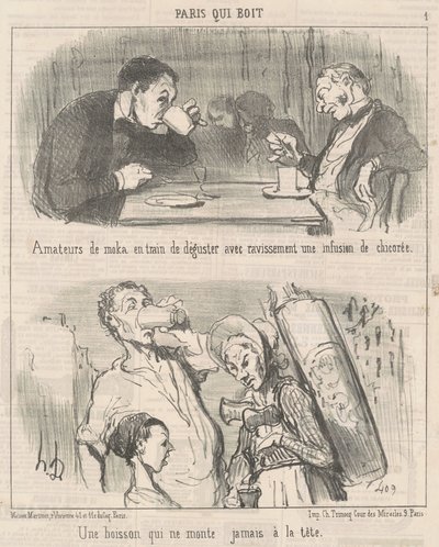 Uma bebida que nunca vai para sua cabeça de Honoré Daumier