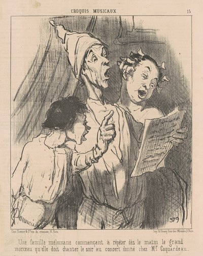 Uma família amante da música... de Honoré Daumier