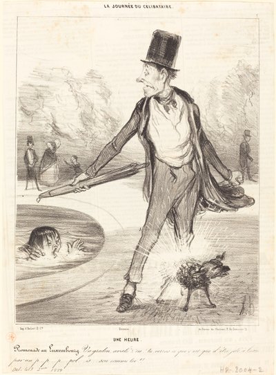 Uma hora - Caminhada no Luxemburgo de Honoré Daumier