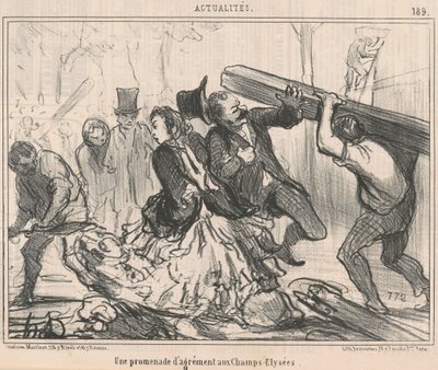 Um passeio prazeroso na Champs-Elysées de Honoré Daumier