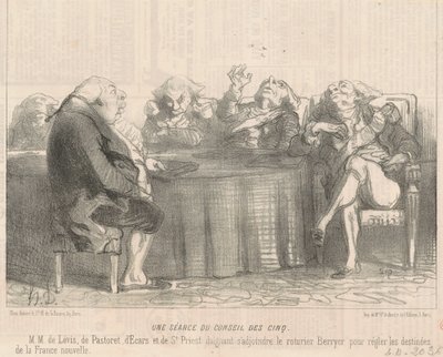 Uma reunião do conselho de cinco de Honoré Daumier