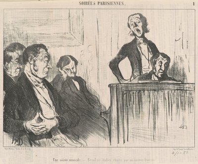 Uma noite musical de Honoré Daumier