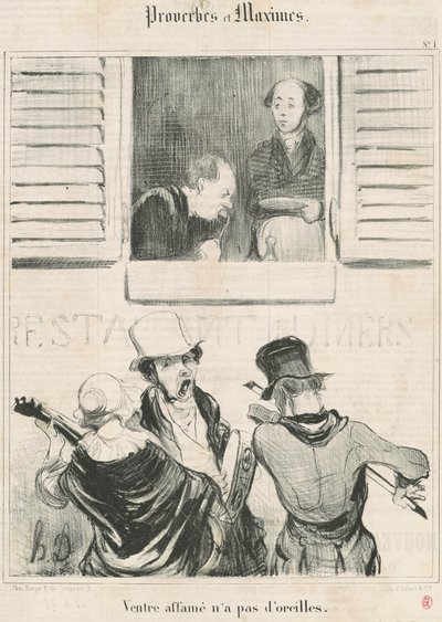 barriga faminta não tem ouvidos de Honoré Daumier