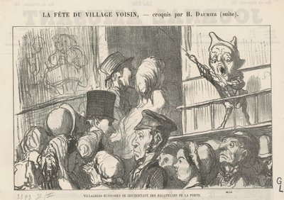 Aldeões frugais se contentando...; No campo, não há greves de cocheiros... de Honoré Daumier
