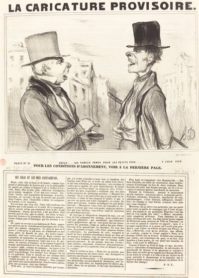 Voila!... uma época famosa pelas ervilhas... de Honoré Daumier