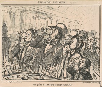 Vista tirada no bar durante a onda de calor de Honoré Daumier