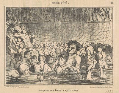 Vista tirada nos banhos de quatro sous de Honoré Daumier