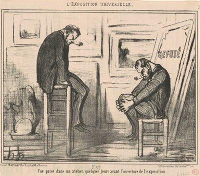 Vista tirada em uma oficina... de Honoré Daumier