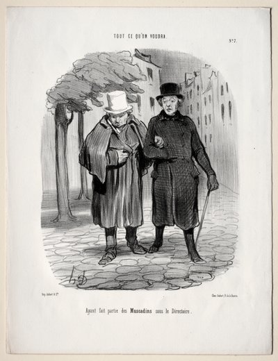 O que você quiser, placa 7: Tendo assumido o papel de dândis sob o Diretório de Honoré Daumier
