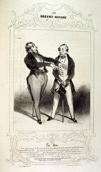 ilustrações sobre ideias e lendas Philipon sob o título Les Cent e Robert Macaire de Honoré Daumier