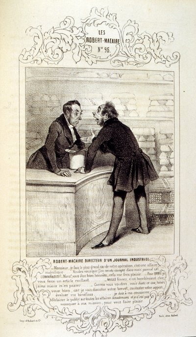 ilustrações sobre ideias e lendas Philipon sob o título Les Cent e Robert Macaire de Honoré Daumier