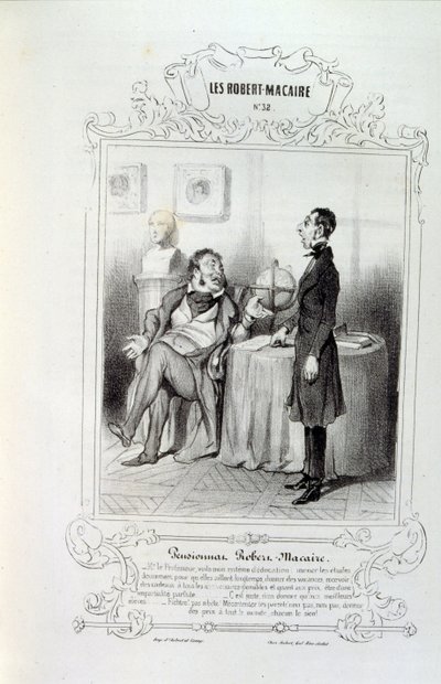 ilustrações sobre ideias e lendas Philipon sob o título Les Cent e Robert Macaire de Honoré Daumier