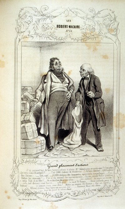 ilustrações sobre ideias e lendas Philipon sob o título Les Cent e Robert Macaire de Honoré Daumier