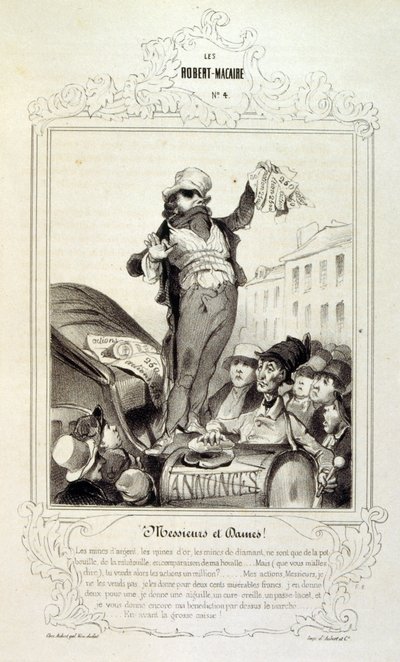 ilustrações sobre ideias e lendas Philipon sob o título Les Cent e Robert Macaire de Honoré Daumier