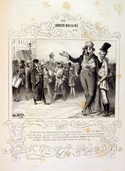 ilustrações sobre ideias e lendas Philipon sob o título Les Cent e Robert Macaire de Honoré Daumier