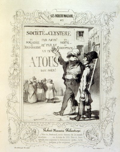 ilustrações sobre ideias e lendas Philipon sob o título Les Cent e Robert Macaire de Honoré Daumier