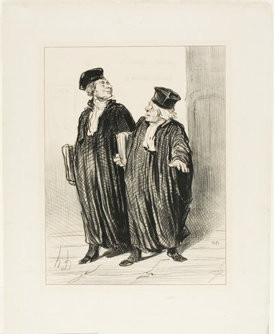 "- Finalmente conseguimos a divisão dos bens entre marido e mulher... - já não havia mais dinheiro para dividir", placa 3 de Les Avocats Et Les Plaideurs de Honoré Victorin Daumier
