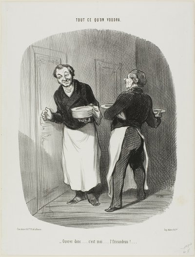 "- Abrir..... sou eu.... o guisado de vitela!", prato 17 de Tout Ce Qu