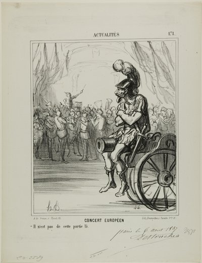 Um concerto europeu. Não autorizado a participar nesta parte, chapa 171 de Actualités de Honoré Victorin Daumier