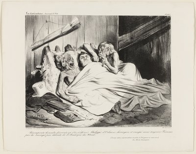 Uma recompensa justa oferecida em 1800 pelos selvagens não rudes da América do Norte a Louis-Philippe de Orléans, cirurgião e expatriado, mas ainda francês. (Eu vos saúdo, graciosa Senhora Negra, o Senhor está convosco.) Uma Ave Maria Namaquan, placa 466 de Honoré Victorin Daumier