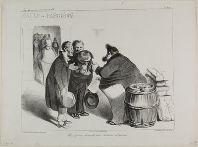 Uma recompensa justa para os eleitores cumpridores, chapa 404 de Honoré Victorin Daumier